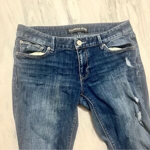 Express Women's Stella Low Rise Dark Wash Legging Denim Blue Jeans 12 Regular